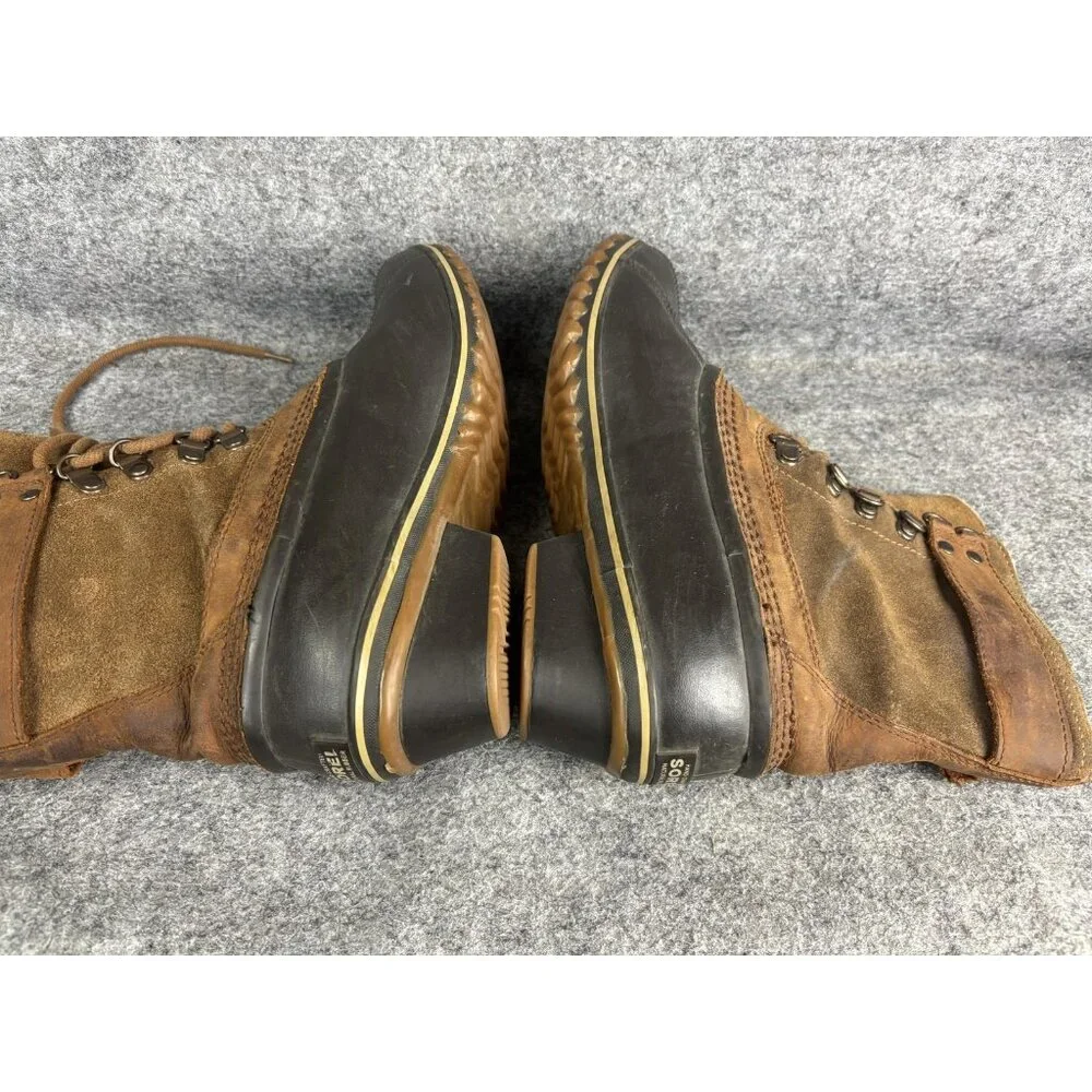 Sorel Slimpack II Lace Boots Womens Size‎ 8 Brown Black Waterproof Duck Boot